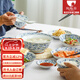 陶趣居 日本進(jìn)口小藍芽陶瓷米飯碗湯碗泡面碗復古碗日式家用餐具釉下彩 16件套裝【禮盒】
