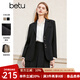 百圖betu女裝春季新款西裝氣質(zhì)小西服外套學(xué)院風(fēng)通勤西服2401T37 黑色 M