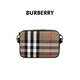 BURBERRY博柏利巴寶莉新款女士黑色牛皮帆布實(shí)用相機包80840271