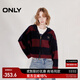 ONLY2025秋季新款時(shí)尚慵懶風(fēng)拼接寬松連帽開(kāi)衫針織衫女|12513B006 I33 紅藍條紋 M (165) 84A