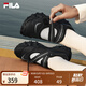 FILA 斐樂官方女鞋OAKMONT SANDAL摩登涼鞋2025夏新款歐客漫涼鞋 黑-BK 36.5