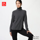 優(yōu)衣庫女裝HEATTECH搖粒絨兩翻領(lǐng)套頭衫/長(cháng)袖25秋冬新款479608 07 青灰色 M /160/84A