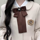 小蘭】布丁熊原創(chuàng)JK制服中長款收腰顯瘦斗篷風(fēng)衣外套女裝氣質(zhì)秋季 咖色領(lǐng)結(jié) S 70-90
