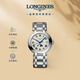 浪琴（LONGINES）瑞士手表 心月系列 月相石英鋼帶女表L81164716