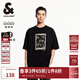 杰克·瓊斯（JACK&JONES）男裝25年短袖T恤男士夏季重磅純棉潮流寬松oversized白黑色半袖t E40黑色 常規 寬松版，卡碼拍小 L