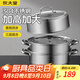 炊大皇304不銹鋼三層蒸鍋家用復(fù)合底湯鍋蒸饅頭包子可視可立高拱蓋34cm