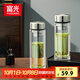 富光玻璃杯雙層帶茶隔大容量水杯 高檔商務泡茶杯 高硼硅杯子500ml