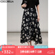 COCOBELLA法式清冷玫瑰印花半身裙女25夏假兩件通勤長裙HS3125 玫瑰故事 XL