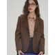 植物學(xué) BOTANIQUE 棕色布朗尼100羊毛加袢寬松西裝外套西服 棕色 S