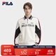 FILA 斐樂(lè )官方男子針織長(cháng)袖衫2025休閑拼色寬松長(cháng)袖POLO衫