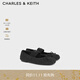 CHARLES&KEITH25冬新品平底蝴蝶結瑪麗珍鞋芭蕾舞鞋CK1-70920211 BLACK TEXTURED黑色紋理 36 （230）