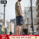 馬登工裝美式P44針織短褲男大口袋運(yùn)動(dòng)五分衛(wèi)褲阿美咔嘰日系休閑褲夏 藏青色 L