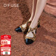 迪芙斯（D:FUSE）2025春季新款平底單鞋交叉綁帶芭蕾鞋瑪麗珍鞋 復古棕 38