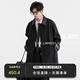 伯爵卓爾PU皮拼接馬肯翻領(lǐng)一手長(cháng)風(fēng)衣男中長(cháng)外套2025春季新款 D511065 森林黑 XL (180)