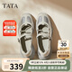他她TATA女25瑪麗珍秋單鞋百搭真皮芭蕾鞋CWS01CQ5 銀/灰 38
