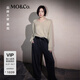 MO&Co.【秦嵐同款神褲】休閑褲2025秋新品棉燙鉆洗水高腰MBE3PATT10 深灰色 M
