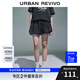 UR2025夏季新款女裝復(fù)古學(xué)院拼接腰頭牛仔半裙UYU850065 藍(lán)色 (偏短有內(nèi)襯) S