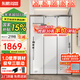 東鵬（DONGPENG）淋浴房三聯(lián)動推拉門一字形衛(wèi)生間隔斷干濕分離玻璃浴室隔斷沐浴房 槍灰1.1-1.19/2米高|極窄 升級1.0壁厚不銹鋼+2cm極窄邊框