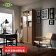 宜家（IKEA）BILLY畢利玻璃門書柜帶門落地收納客廳置物柜儲物柜書架 2門褐色80x30x202cm