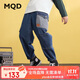 馬騎頓（MQD）男童秋季新品學(xué)院風(fēng)休閑百搭水洗錐形褲牛仔褲 中牛仔藍 140