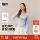 森馬（Semir）t恤女短款大圓領(lǐng)修身顯瘦2025春秋純色上衣內搭109125101011