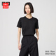 優(yōu)衣庫女裝SUPIMA COTTON圓領(lǐng)T恤短袖打底內搭新款474408 09 黑色 M /160/84A