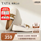 他她TATA粼粼心扣女鞋軟底通勤樂(lè )福鞋平底單鞋英倫風(fēng)7QC23AA4米色 37