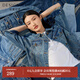 迪賽尼斯2024年春季新款美式復古風(fēng)通勤短款寬松長(cháng)袖牛仔短外套女 牛仔藍 S