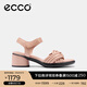 愛步（ECCO）涼鞋女 一字式扣帶優(yōu)雅媽媽百搭透氣粗跟高跟鞋 雕塑222793 淺棕色22279361103 38