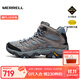 邁樂(lè )（Merrell）【上新】戶(hù)外徒步鞋男女款MOAB3MID WP中幫防水透氣防滑登山鞋 上新J500162灰黑蘭（女款） 37
