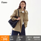 fano studios范洛Fano復古老錢(qián)風(fēng)短活頁(yè)肩章可拆卸經(jīng)典短款風(fēng)衣外套女 卡其色第二批 S