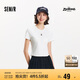 森馬（Semir）瘋狂動(dòng)物城短袖T恤女短款修身顯瘦夏2025刺繡套頭衫109325100022