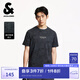 杰克·瓊斯（JACK&JONES）男裝25年短袖T恤男士夏季棉潮流休閑圓領(lǐng)滿印航海系列高端半袖 E44黑砂色 常規(guī) M