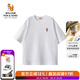 William fox&sons【安心品質(zhì)】260G重磅長(zhǎng)絨纖維棉面料落肩泳池派對(duì)小狐貍刺繡短袖 白色 XL /52