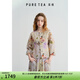 茶·愫【蝶舞生花】puretea茶愫桑蠶絲提花襯衫女花卉印花衫2025夏新款 苔綠 S