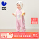 迷你巴拉男女童外出連體衣寶寶寬松萌趣動(dòng)物爬服2025秋季新款 橡皮粉61207 90cm