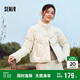 森馬（Semir）棉服女設計感提花緞面國風(fēng)2024冬毛領(lǐng)盤(pán)扣寬松外套新109724112005