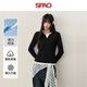SPAO休閑v領(lǐng)假兩件打底衫男女2025秋季柔軟舒適微彈上衣SPCX25AD02XY 黑#純色 L