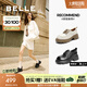百麗（Belle）英倫風(fēng)牛津鞋女2025秋新商場(chǎng)同款牛皮厚底增高單鞋E1X1DCM5 黑色 38 (240mm)