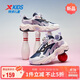 特步（XTEP）兒童花瓣鞋2.0女童輕盈防水防風(fēng)革面旋轉扣休閑鞋烏紫色/特步白36