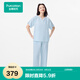 全棉時(shí)代【趙麗穎同款】女士睡衣空氣褶皺紗家居服套裝 純凈藍 M(160)