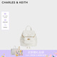 CHARLES&KEITH菱格大容量柔軟多用背包書包雙肩包包女包七夕禮物CK2-60151400 Cream奶白色 S