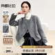 尚都比拉毛呢外套女小個(gè)子秋冬設(shè)計(jì)感小眾直筒短款雙面呢大衣 灰色 S 