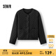 森馬（Semir）棉服女肌理菱格內搭寬松慵懶風(fēng)2025冬季新款抽繩輕薄棉衣百搭 黑色90001 M