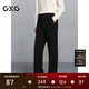 GXG男裝 商場(chǎng)同款燈芯絨西褲通勤休閑褲男長(cháng)褲 黑色 180/XL