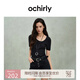 歐時力OCHIRLY【可機洗進口100%輕薄羊毛】短袖針織毛衣2025夏季 黑色 L