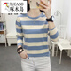 啄木鳥(niǎo)（TUCANO）條紋長(cháng)袖t恤女2025秋季新款寬松純.棉打底衫春秋內搭上衣秋衣小衫 杏藍 XL 建議121~135斤