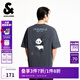 杰克·瓊斯（JACK&JONES）男裝25年棉質(zhì)涼感短袖T恤男士夏季潮流寬松卡通熊貓印花半袖t恤 E44黑砂色 寬松版，卡碼拍小 2XL 190