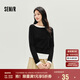 森馬（Semir）長袖T恤女不對稱假兩件2025秋季小心機修身拼色衣服10A525101001