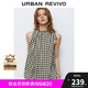 UR2025夏季新款女裝撞色格紋超寬松無(wú)袖罩衫襯衫UYU250031